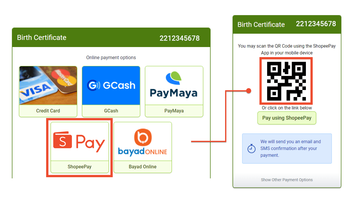 How to pay PSA certificate online with ShopeePay